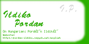 ildiko pordan business card